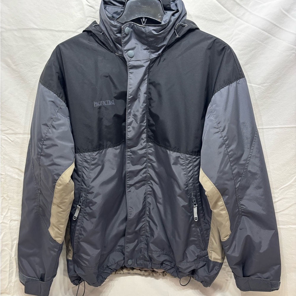 Pacific Trail Jacket Women's Size Large Blue/Black Hooded Lined Full Zip Coat